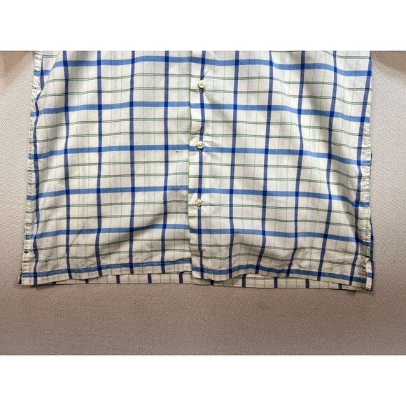 American Eagle Outfitters Plaid Button Up Shirt Mens L Blue Short Sleeve Casual - Picture 5 of 12